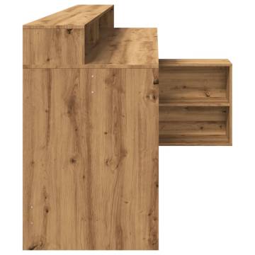 Stylish Desk with LED Lights - Artisian Oak 200x104 cm