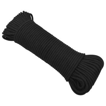 Boat Rope Full Black 5mm 50m Polypropylene - Durable & Versatile