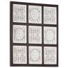 Elegant Hand-Carved Wall Panel MDF 60x60 cm - Brown & White