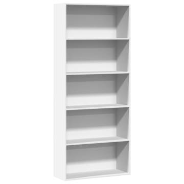 Elegant White Book Cabinet - 80x30x189 cm | Hipomarket UK