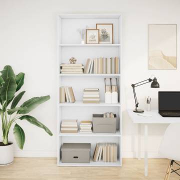 Elegant White Book Cabinet - 80x30x189 cm | Hipomarket UK