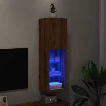 Stylish TV Cabinet with LED Lights - Artisan Oak | HipoMarket