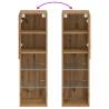 Stylish TV Cabinet with LED Lights - Artisan Oak | HipoMarket