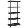 5-Tier Black Storage Shelf - Durable & Versatile | HipoMarket