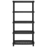 5-Tier Black Storage Shelf - Durable & Versatile | HipoMarket