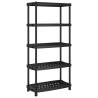 5-Tier Black Storage Shelf - Durable & Versatile | HipoMarket