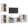 5 Piece White TV Cabinet Set - Stylish & Practical Storage