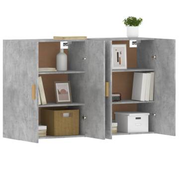 Wall Mounted Cabinets 2 pcs - Concrete Grey Engineered Wood