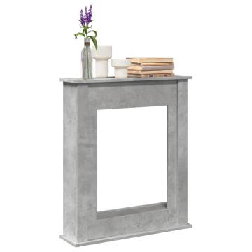 Concrete Grey Fireplace Surround | Engineered Wood - 75x20x87.5 cm