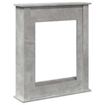 Concrete Grey Fireplace Surround | Engineered Wood - 75x20x87.5 cm