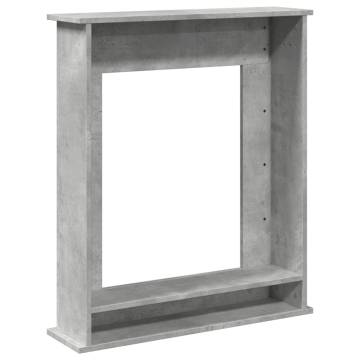 Concrete Grey Fireplace Surround | Engineered Wood - 75x20x87.5 cm