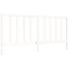 White Bed Frame with Headboard - 200x200 cm Solid Wood