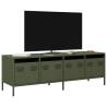 Olive Green TV Cabinet - Industrial Style & Storage Solution