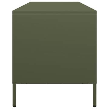 Olive Green TV Cabinet - Industrial Style & Storage Solution