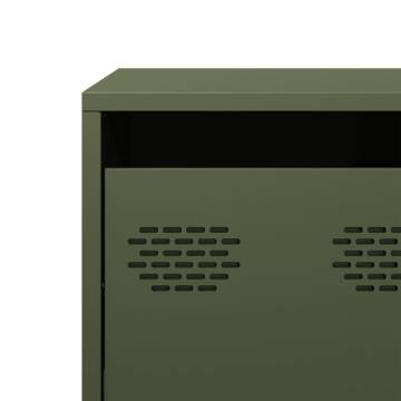 Olive Green TV Cabinet - Industrial Style & Storage Solution