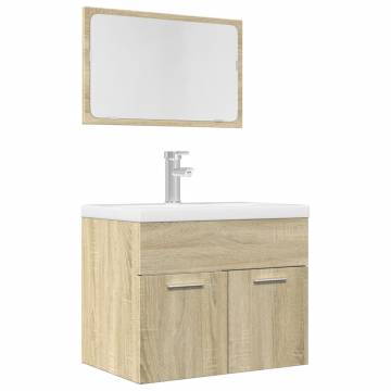 2 Piece Bathroom Furniture Set - Sonoma Oak Wood