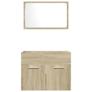 2 Piece Bathroom Furniture Set - Sonoma Oak Wood