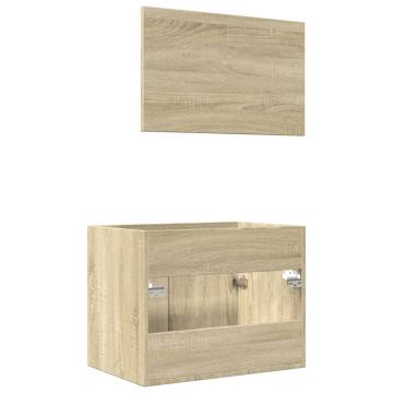 2 Piece Bathroom Furniture Set - Sonoma Oak Wood