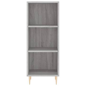 Stylish Highboard Grey Sonoma - 34.5x34x180 cm Engineered Wood