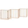 Dog Gate with Door - Foldable 6 Panels 300 cm Poplar Wood