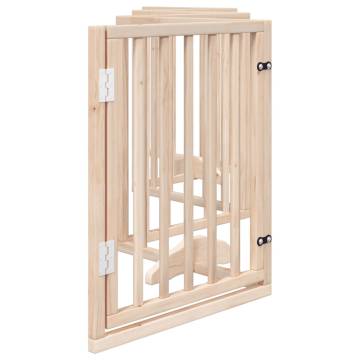 Dog Gate with Door - Foldable 6 Panels 300 cm Poplar Wood