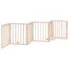 Dog Gate with Door - Foldable 6 Panels 300 cm Poplar Wood