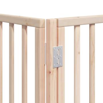 Foldable Dog Gate with Door - 600 cm Poplar Wood | Hipo Market