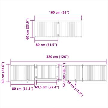 Dog Gate with Door - Foldable 8 Panels Black 640 cm | HipoMarket