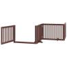 Dog Gate with Door - Foldable 6 Panels, Brown | Hipomarket