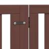 Dog Gate with Door - Foldable 6 Panels, Brown | Hipomarket