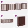 Dog Gate with Door - Foldable 8 Panels, 640 cm Brown Wood