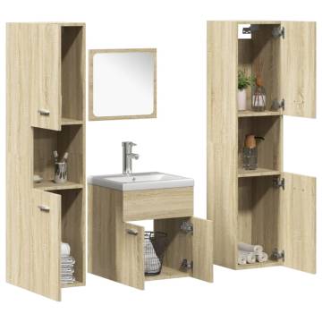 5 Piece Bathroom Furniture Set - Sonoma Oak | Hipomarket UK