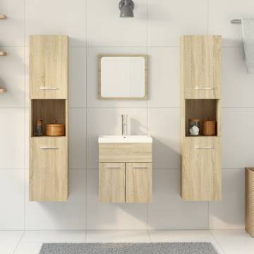 5 Piece Bathroom Furniture Set - Sonoma Oak | Hipomarket UK