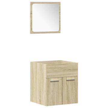 5 Piece Bathroom Furniture Set - Sonoma Oak | Hipomarket UK