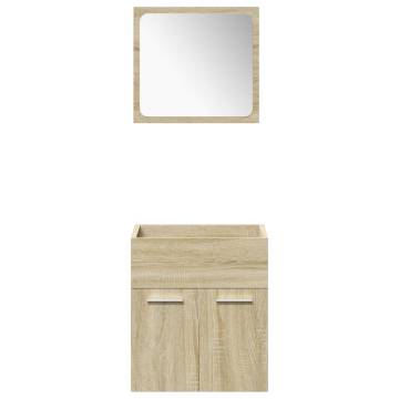 5 Piece Bathroom Furniture Set - Sonoma Oak | Hipomarket UK