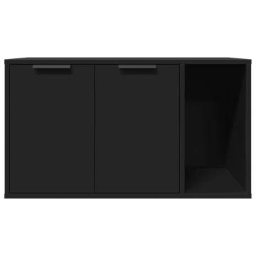 Cat Litter Box Enclosure Black - Stylish & Functional 80x50x45 cm