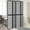  Room Divider 4 Panels Black Solid Wood Paulownia Size 40 x 220 cm Number of 4 