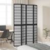 Elegant Black Solid Wood Room Divider | 4 Panels