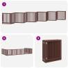 Foldable Dog Gate with Door - 12 Panels Brown Poplar Wood