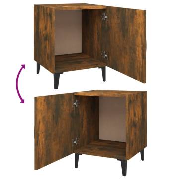 Bedside Cabinets 2 pcs Smoked Oak Engineered Wood | HipoMarket