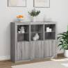 Modern Sideboards with LED Lights - 3 pcs Grey Sonoma Wood