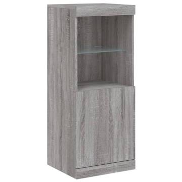 Modern Sideboards with LED Lights - 3 pcs Grey Sonoma Wood