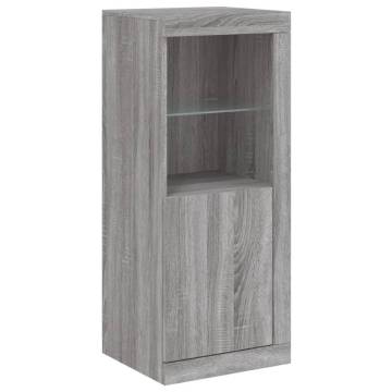 Modern Sideboards with LED Lights - 3 pcs Grey Sonoma Wood