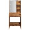 Stylish Dressing Table with LED - Old Wood 60x40x140 cm