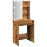 Stylish Dressing Table with LED - Old Wood 60x40x140 cm