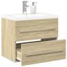  2 Piece Bathroom Furniture Set Sonoma Oak Engineered Wood Colour sonoma oak Size 60 x 38.5 x 48 cm Number of 1 