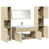  5 Piece Bathroom Furniture Set Sonoma Oak Engineered Wood Colour sonoma oak Size 90 x 38.5 x 46 cm + 30 x 30 x 130 cm Number of 1 Number of Pieces 