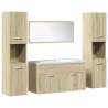 5 Piece Bathroom Furniture Set - Sonoma Oak Engineered Wood