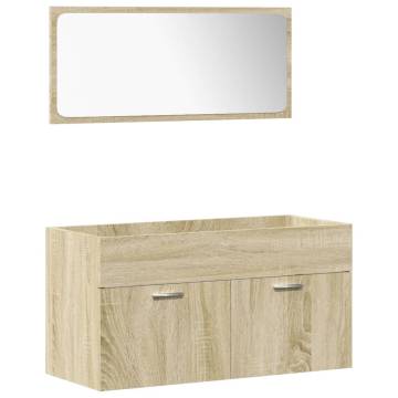 5 Piece Bathroom Furniture Set - Sonoma Oak Engineered Wood