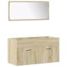 5 Piece Bathroom Furniture Set - Sonoma Oak Engineered Wood